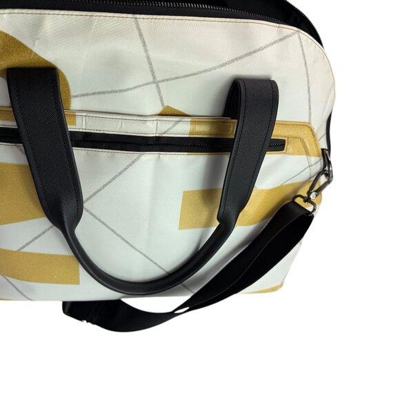 Large Tote Bag, Zippered Gym / Work, Shopper.  RAREFORM Brand.  White Tan - Picture 8 of 13